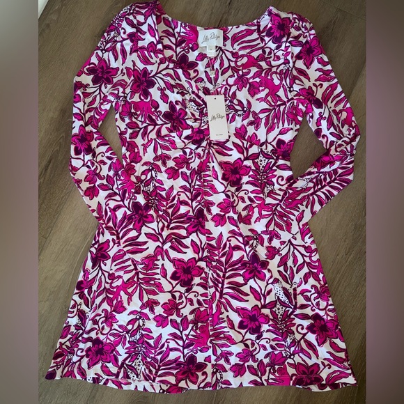NWT Lilly Pulitzer Anne Skirted Romper Elderflower Blossom Lil Escape Plan M